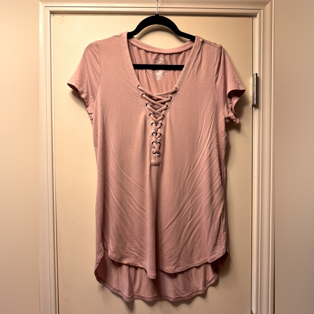 Maurice’s Pink Cutout Front Tee